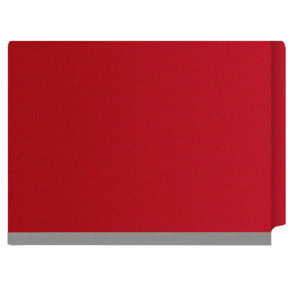 Side Tab Classification Folder, 2" Expansion, Letter Size, 1 Divider, Deep Red (Box of 10) - Image 3