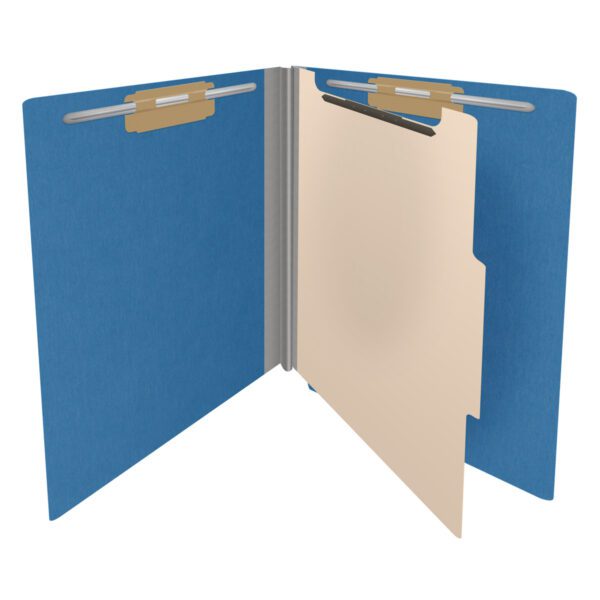 Side Tab Classification Folder, 2" Expansion, Letter Size, 1 Divider, Dark Blue (Box of 10) - Image 4