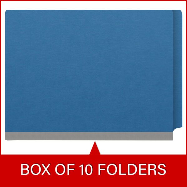 Side Tab Classification Folder, 2" Expansion, Letter Size, 1 Divider, Dark Blue (Box of 10) - Image 6