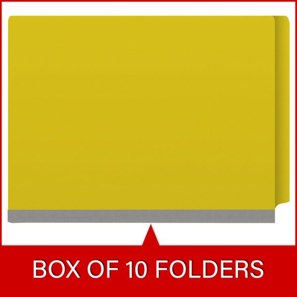 Side Tab Classification Folder, 2" Expansion, Letter Size, 1 Divider, Yellow (Box of 10) - Image 6