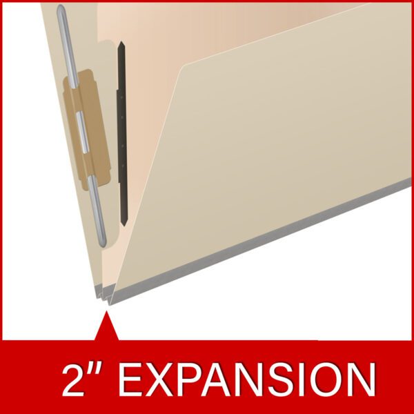 Side Tab Classification Folder, 2" Expansion, Letter Size, 1 Divider, Manila (Box of 10) - Image 7