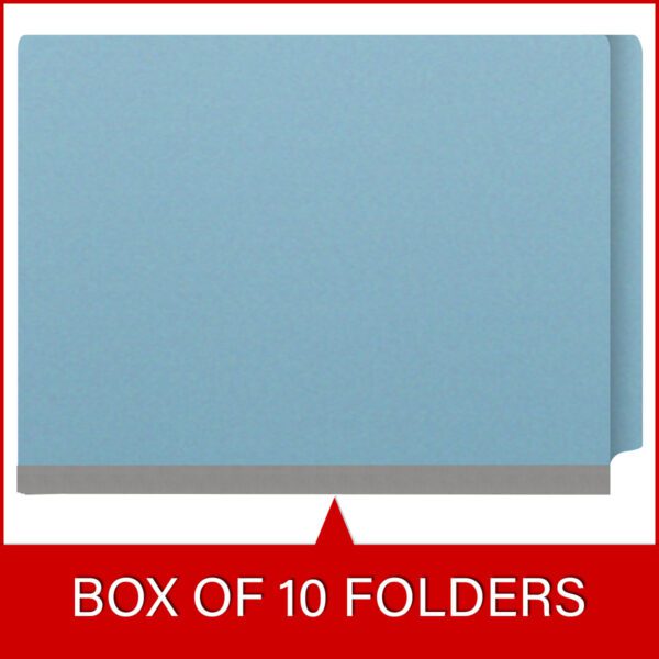 Side Tab Classification Folder, 2" Expansion, Letter Size, 2 Dividers, Light Blue (Box of 10) - Image 6