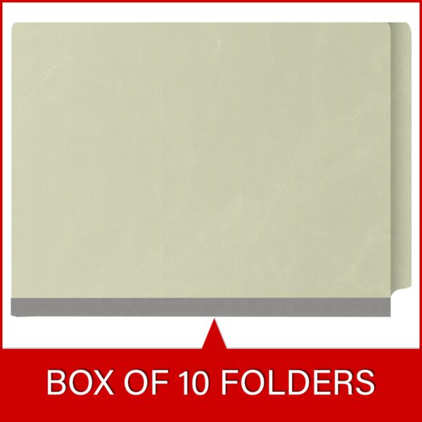 Side Tab Classification Folder, 2" Expansion, Letter Size, 2 Dividers, Pale Green (Box of 10) - Image 6
