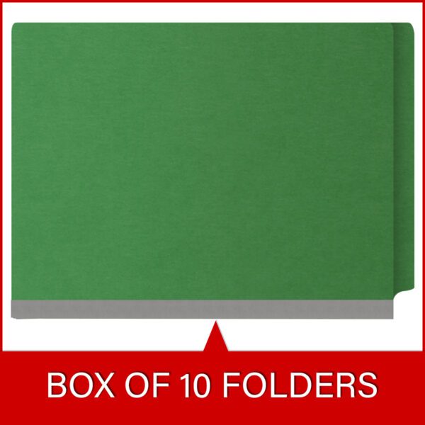 Side Tab Classification Folder, 2" Expansion, Legal Size, 2 Dividers, Moss Green (Box of 10) - Image 6