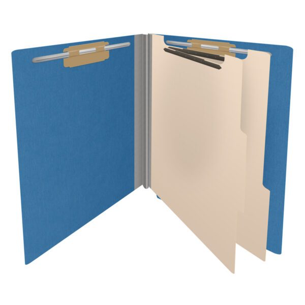 Side Tab Classification Folder, 2" Expansion, Letter Size, 2 Dividers, Dark Blue (Box of 10) - Image 4
