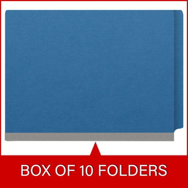 Side Tab Classification Folder, 2" Expansion, Letter Size, 2 Dividers, Dark Blue (Box of 10) - Image 6
