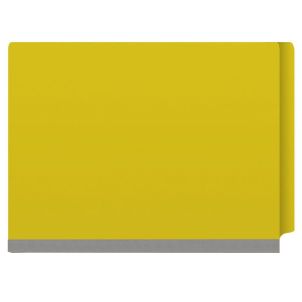Side Tab Classification Folder, 2" Expansion, Letter Size, 2 Dividers, Yellow (Box of 10) - Image 3