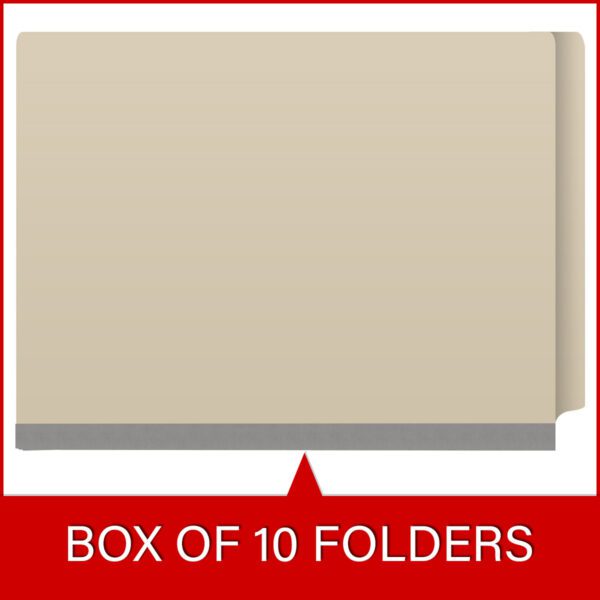Side Tab Classification Folder, 2" Expansion, Letter Size, 2 Dividers, Manila (Box of 10) - Image 6