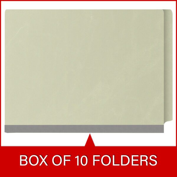 Side Tab Classification Folder, 2" Expansion, Letter Size, 3 Dividers, Pale Green (Box of 10) - Image 6