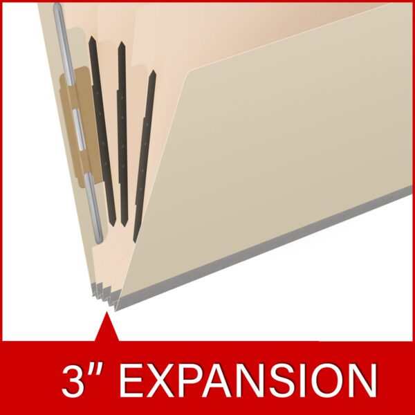 Side Tab Classification Folder, 2" Expansion, Letter Size, 3 Dividers, Manila (Box of 10) - Image 7