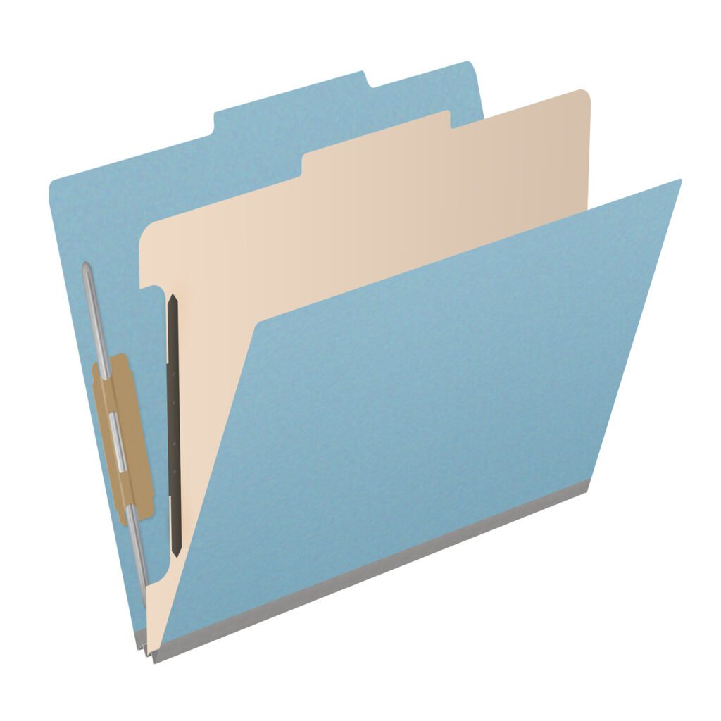 Top Tab Classification Folder, 2″ Expansion, Letter Size, 1 Divider