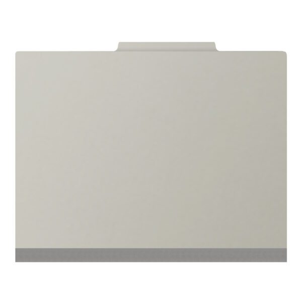 Top Tab Classification Folder, 2" Expansion, Letter Size, 1 Divider, Light Gray (Box of 10) - Image 3