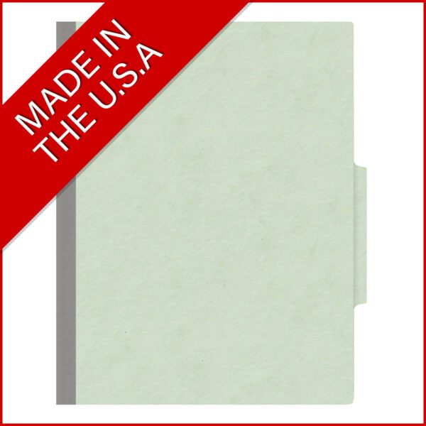 Top Tab Classification Folder, 2" Expansion, Letter Size, 1 Divider, Pale Green (Box of 10) - Image 5