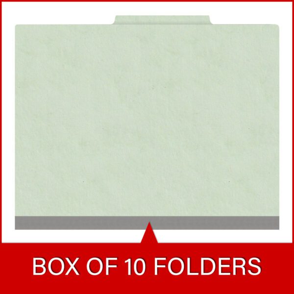 Top Tab Classification Folder, 2" Expansion, Letter Size, 1 Divider, Pale Green (Box of 10) - Image 6