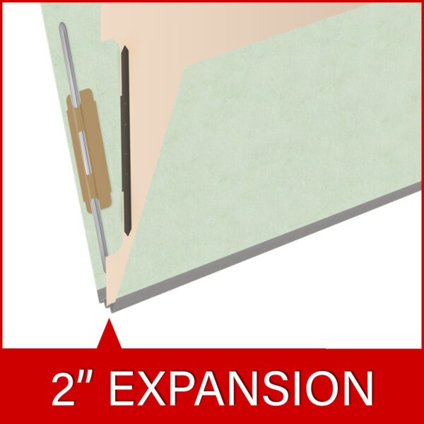 Top Tab Classification Folder, 2" Expansion, Letter Size, 1 Divider, Pale Green (Box of 10) - Image 7