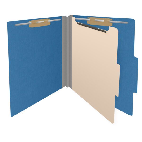 Top Tab Classification Folder, 2" Expansion, Letter Size, 1 Divider, Dark Blue (Box of 10) - Image 4