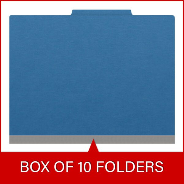 Top Tab Classification Folder, 2" Expansion, Letter Size, 1 Divider, Dark Blue (Box of 10) - Image 6
