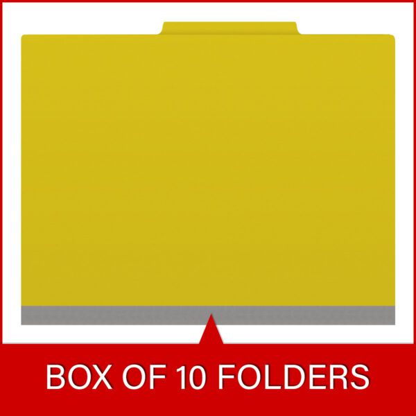 Top Tab Classification Folder, 2" Expansion, Letter Size, 1 Divider, Yellow (Box of 10) - Image 6