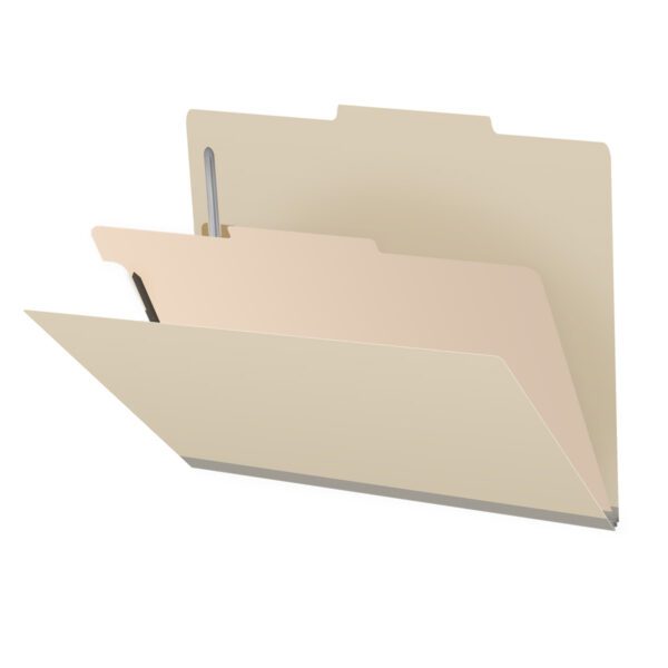 Top Tab Classification Folder, 2" Expansion, Letter Size, 1 Divider, Manila (Box of 10)