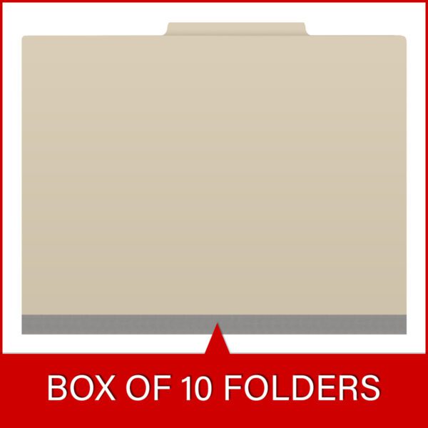Top Tab Classification Folder, 2" Expansion, Letter Size, 1 Divider, Manila (Box of 10) - Image 6