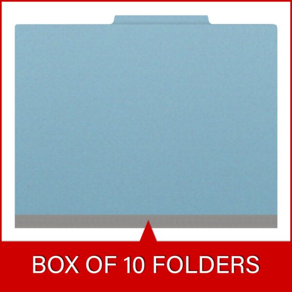 Top Tab Classification Folder, 2" Expansion, Letter Size, 2 Dividers, Light Blue (Box of 10) - Image 6
