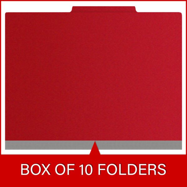 Top Tab Classification Folder, 2" Expansion, Letter Size, 2 Dividers, Deep Red (Box of 10) - Image 6