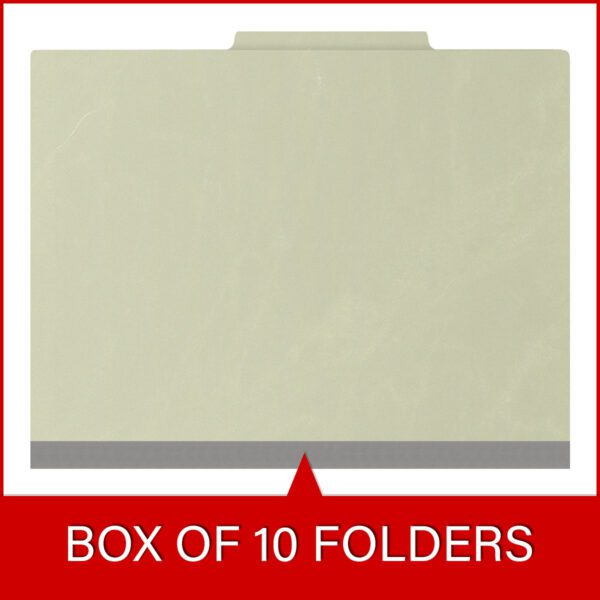 Top Tab Classification Folder, 2" Expansion, Letter Size, 2 Dividers, Pale Green (Box of 10) - Image 6