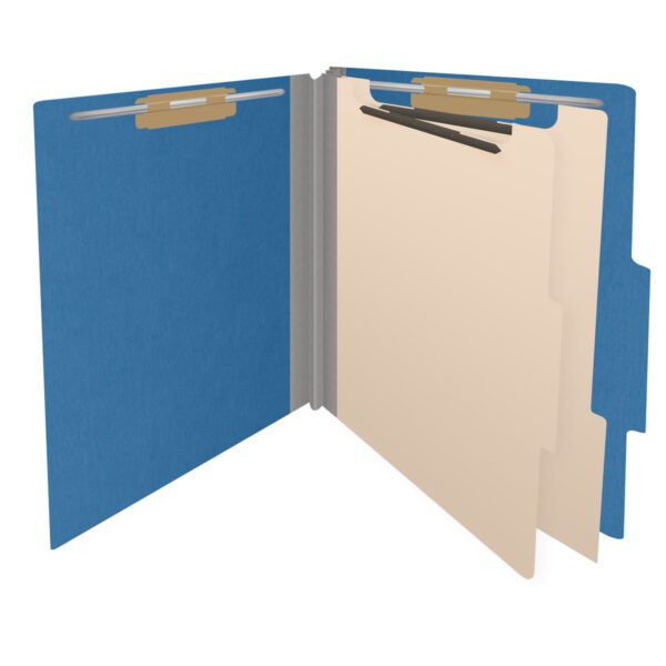 Top Tab Classification Folder, 2" Expansion, Letter Size, 2 Dividers, Dark Blue (Box of 10) - Image 4