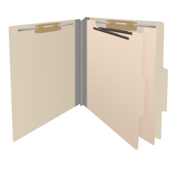 Top Tab Classification Folder, 2" Expansion, Letter Size, 2 Dividers, Manila (Box of 10) - Image 4