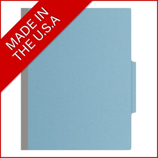 Top Tab Classification Folder, 2" Expansion, Letter Size, 3 Dividers, Light Blue (Box of 10) - Image 5