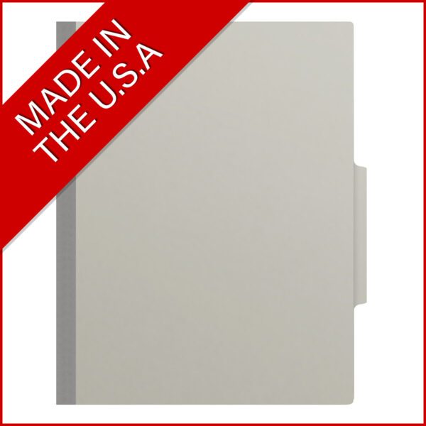 Top Tab Classification Folder, 2" Expansion, Letter Size, 3 Dividers, Light Gray (Box of 10) - Image 5