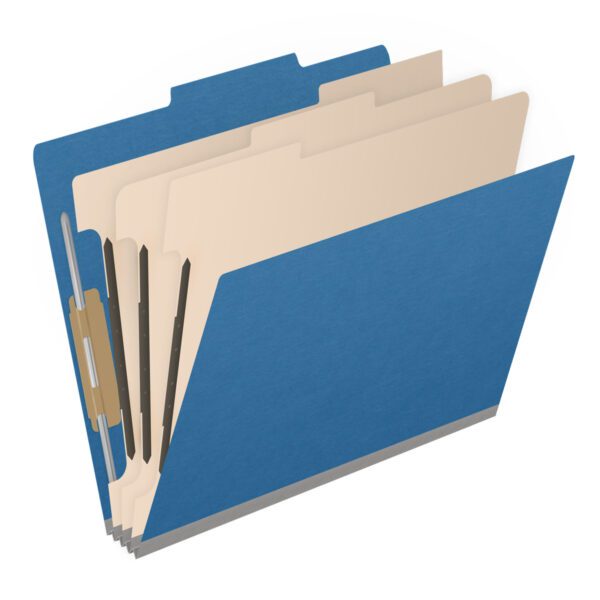 Top Tab Classification Folder, 2" Expansion, Letter Size, 3 Dividers, Dark Blue (Box of 10) - Image 2