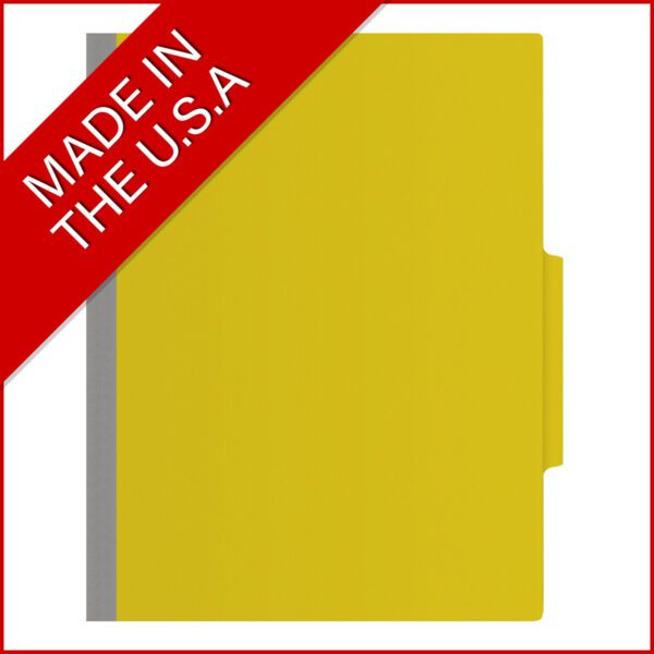 Top Tab Classification Folder, 2" Expansion, Letter Size, 3 Dividers, Yellow (Box of 10) - Image 5
