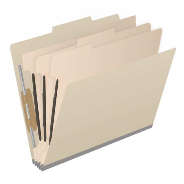 Top Tab Classification Folder, 2" Expansion, Letter Size, 3 Dividers, Manila (Box of 10) - Image 2