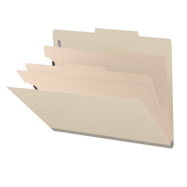 Top Tab Classification Folder, 2" Expansion, Letter Size, 3 Dividers, Manila (Box of 10)