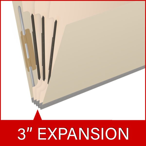 Top Tab Classification Folder, 2" Expansion, Letter Size, 3 Dividers, Manila (Box of 10) - Image 7