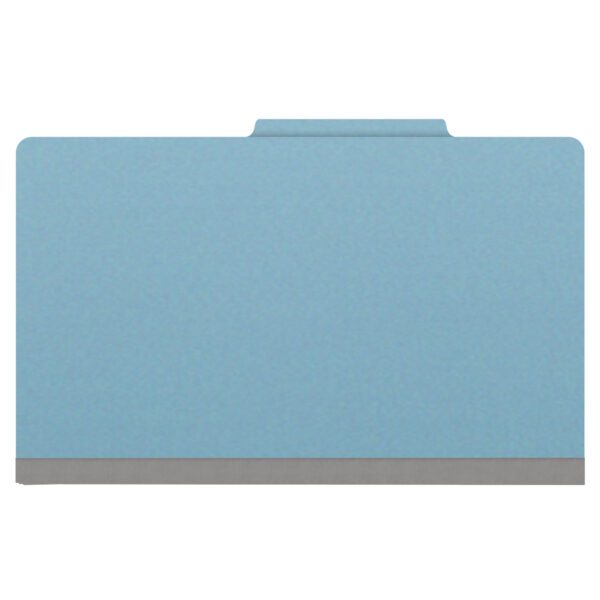 Top Tab Classification Folder, 2" Expansion, Legal Size, 1 Divider, Light Blue (Box of 10) - Image 3