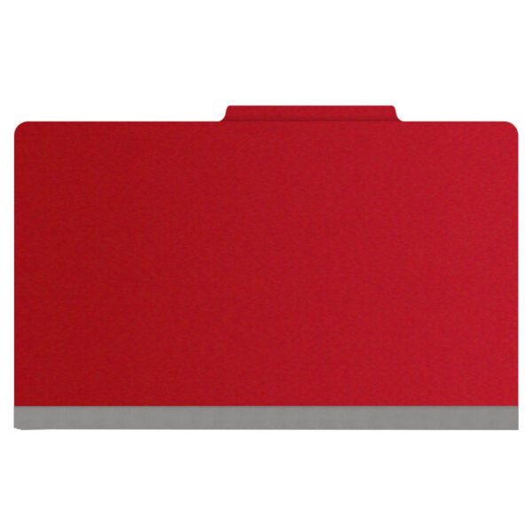 Top Tab Classification Folder, 2" Expansion, Legal Size, 1 Divider, Deep Red (Box of 10) - Image 3