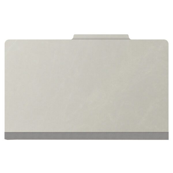 Top Tab Classification Folder, 2" Expansion, Legal Size, 1 Divider, Light Gray (Box of 10) - Image 3