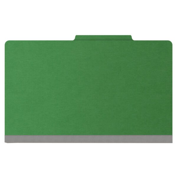 Top Tab Classification Folder, 2" Expansion, Legal Size, 1 Divider, Moss Green (Box of 10) - Image 3