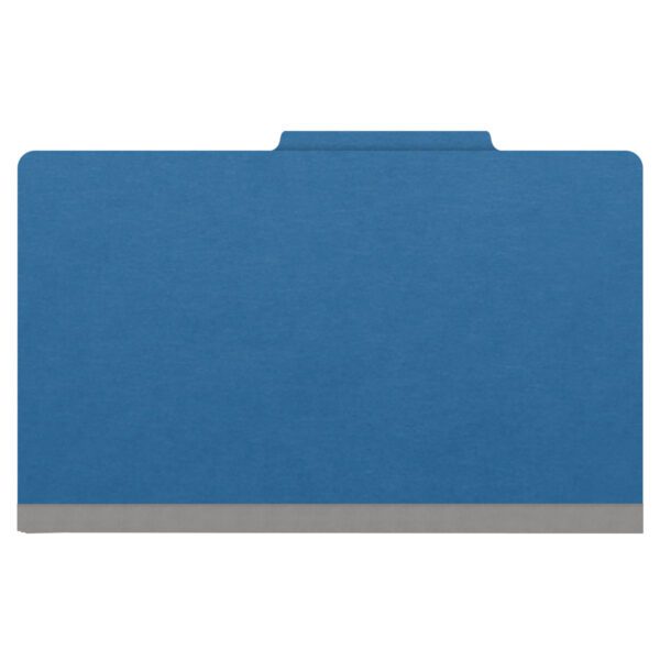 Top Tab Classification Folder, 2" Expansion, Legal Size, 1 Divider, Dark Blue (Box of 10) - Image 3