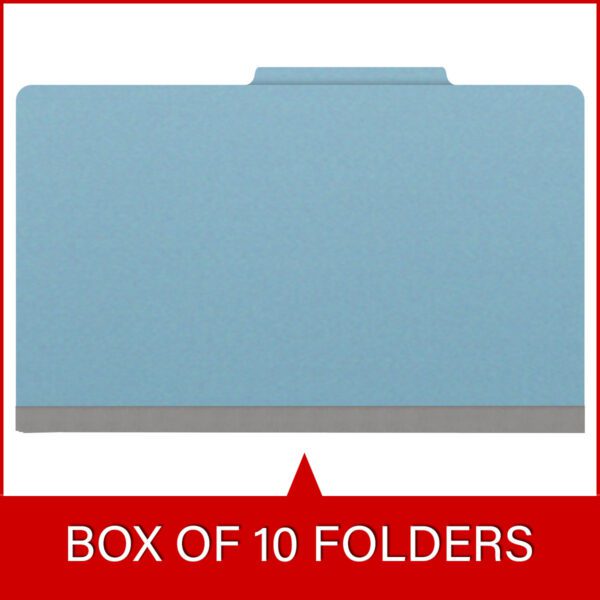 Top Tab Classification Folder, 2" Expansion, Legal Size, 2 Dividers, Light Blue (Box of 10) - Image 6