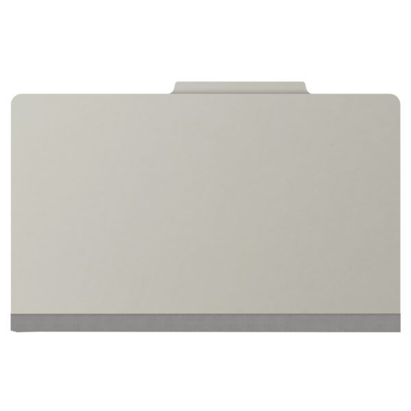 Top Tab Classification Folder, 2" Expansion, Legal Size, 2 Dividers, Light Gray (Box of 10) - Image 3