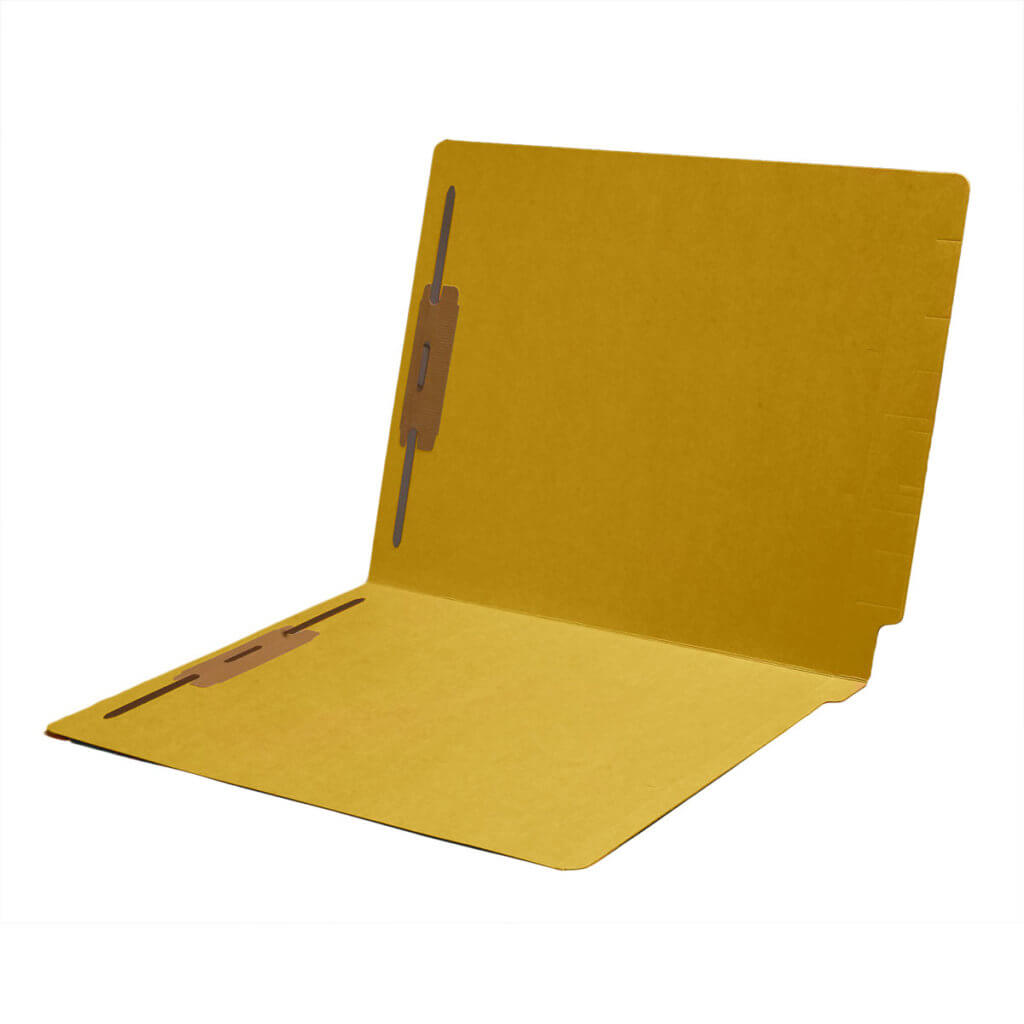 Yellow File Folders, 11 pt Color Stock, Full Cut Reinforced Side Tab