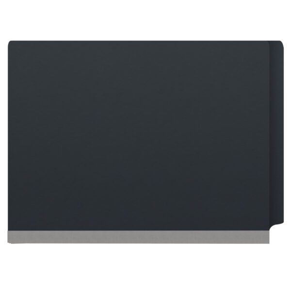 Side Tab Classification Folder, 2" Expansion, Letter Size, 1 Divider, Black (Box of 10) - Image 3