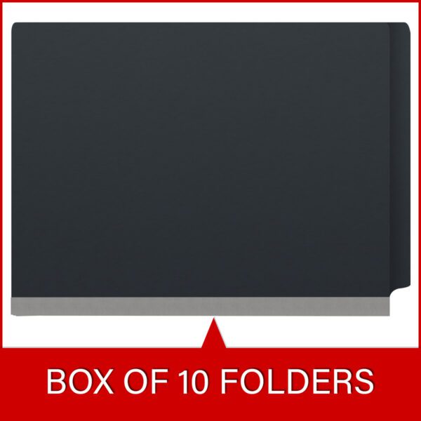 Side Tab Classification Folder, 2" Expansion, Letter Size, 1 Divider, Black (Box of 10) - Image 6