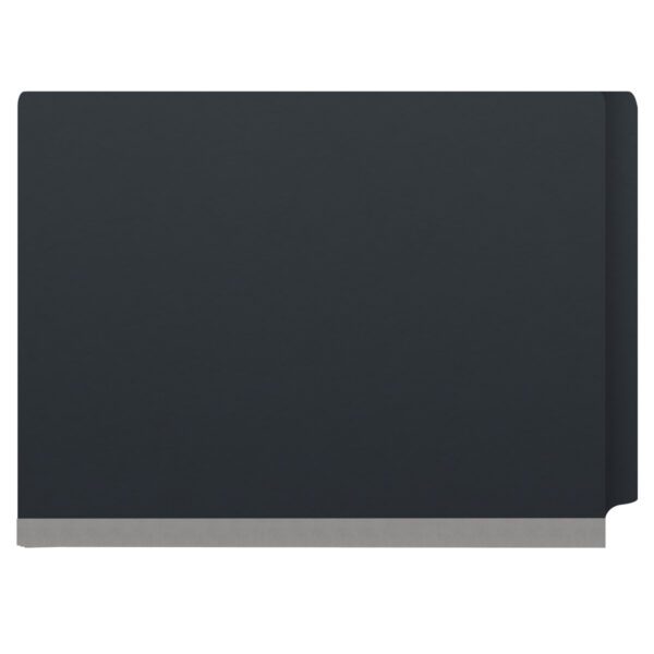 Side Tab Classification Folder, 2" Expansion, Letter Size, 2 Dividers, Black (Box of 10) - Image 3