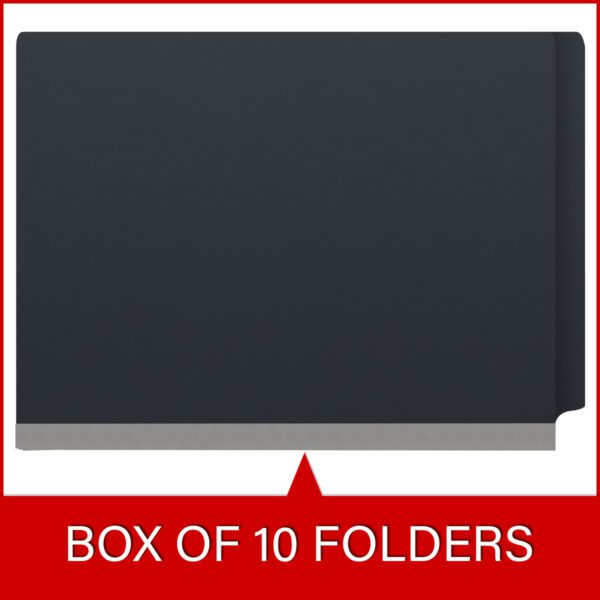 Side Tab Classification Folder, 2" Expansion, Letter Size, 2 Dividers, Black (Box of 10) - Image 6