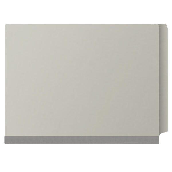 Side Tab Classification Folder, 2" Expansion, Letter Size, 2 Dividers, Light Gray (Box of 10) - Image 3