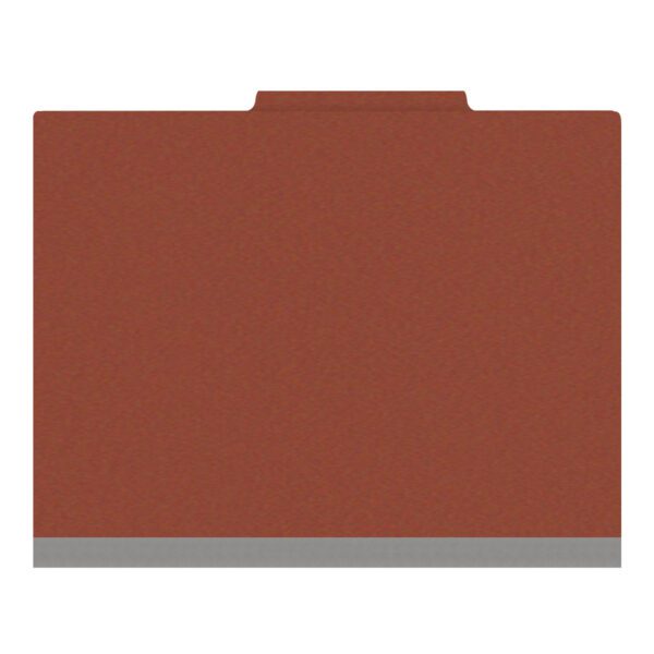 Top Tab Classification Folder, 2" Expansion, Letter Size, 1 Divider, Brick Red (Box of 10) - Image 3